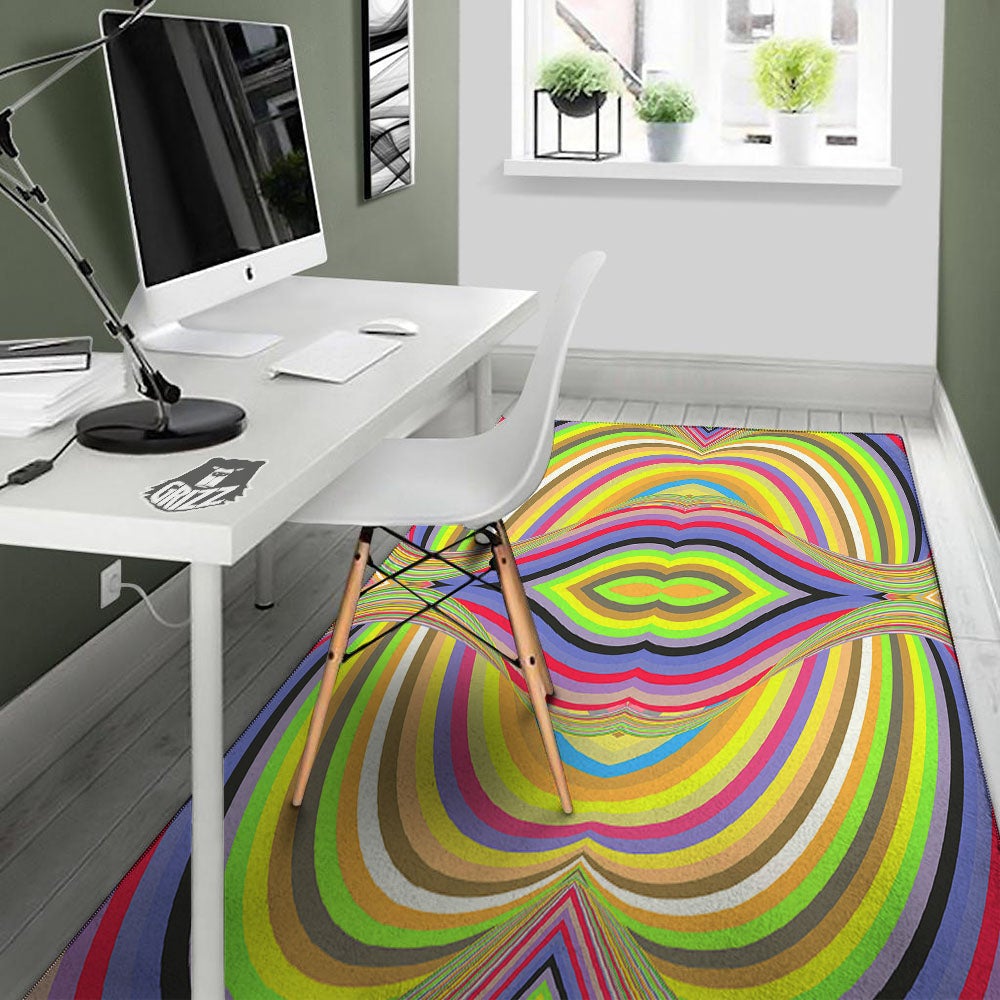 Rave Rainbow Print Pattern Floor Mat-grizzshop