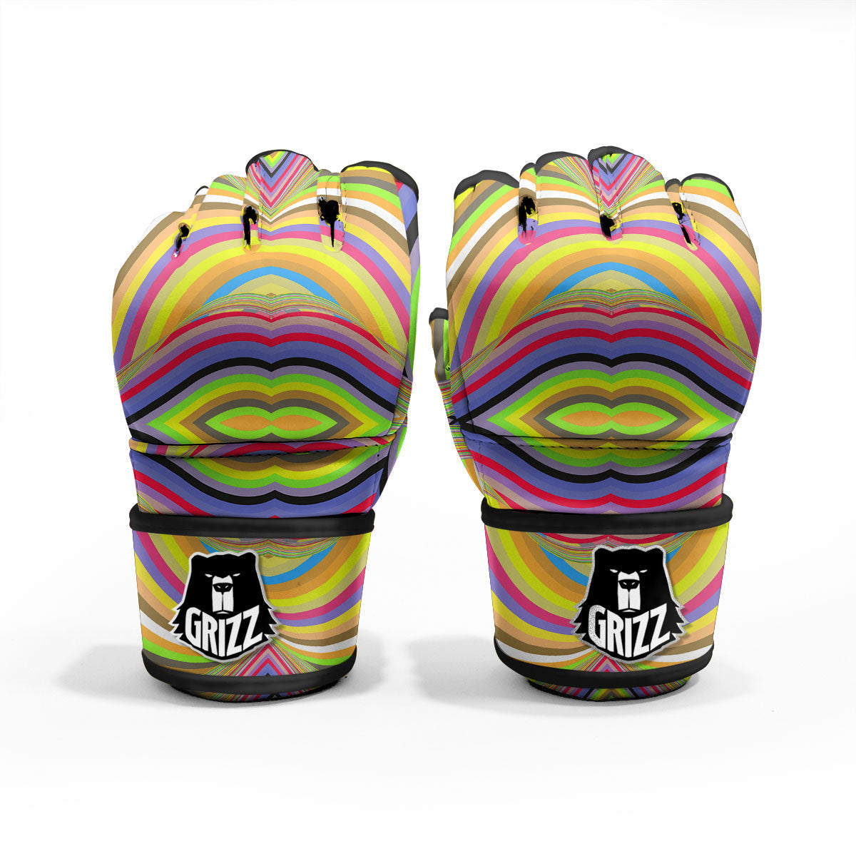 Rave Rainbow Print Pattern MMA Gloves-grizzshop