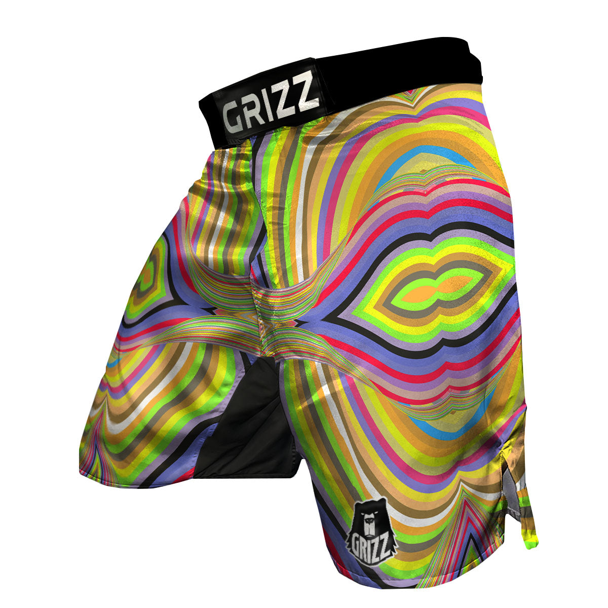 Rave Rainbow Print Pattern MMA Shorts-grizzshop