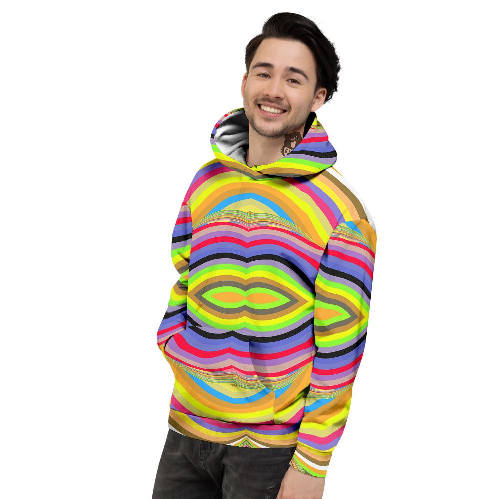 Rave Rainbow Print Pattern Men's Hoodie-grizzshop