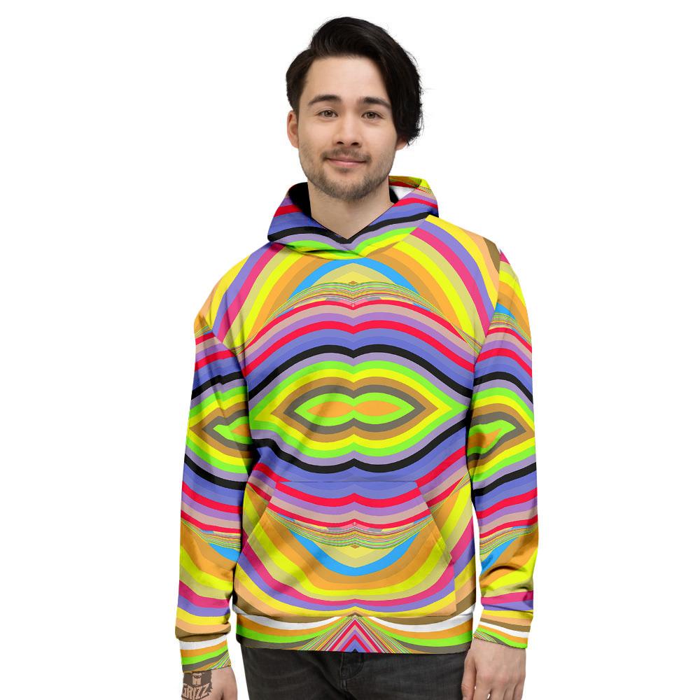 Rave Rainbow Print Pattern Men's Hoodie-grizzshop