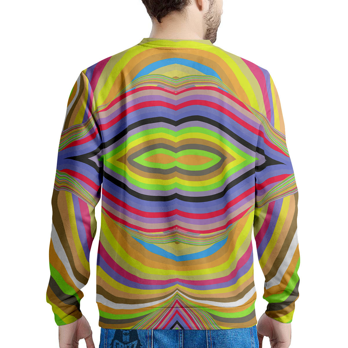 Rave Rainbow Print Pattern Men's Sweatshirt-grizzshop