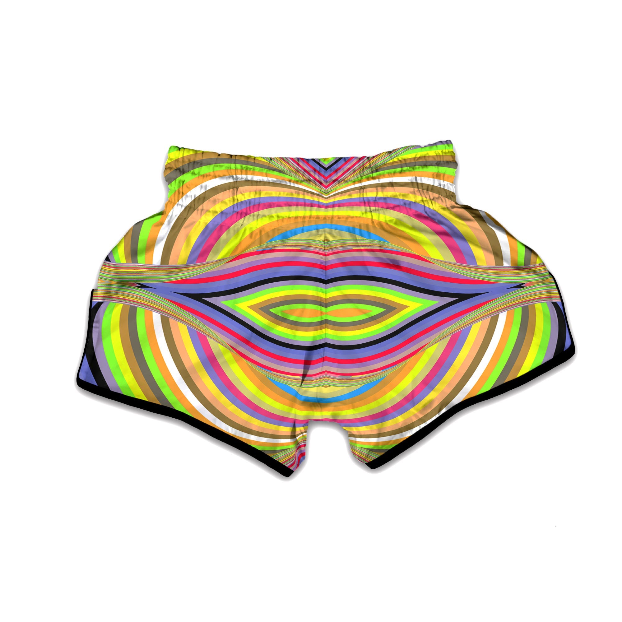 Rave Rainbow Print Pattern Muay Thai Boxing Shorts-grizzshop
