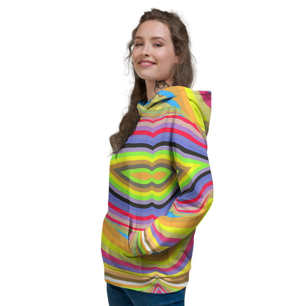 Rave Rainbow Print Pattern Women's Hoodie-grizzshop