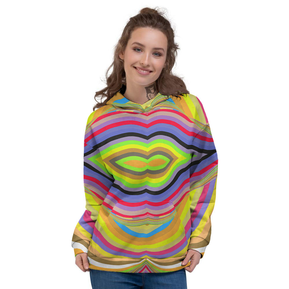 Rave Rainbow Print Pattern Women's Hoodie-grizzshop