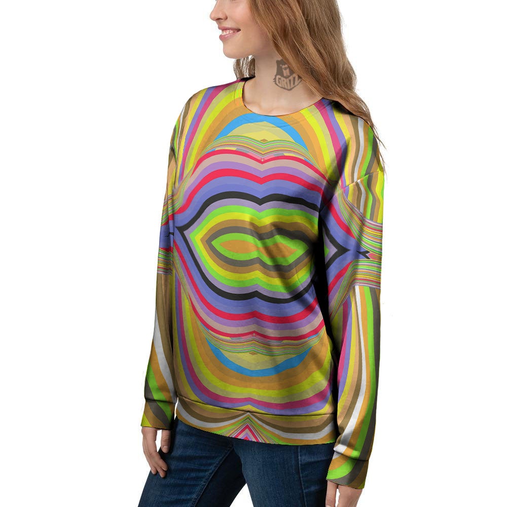 Rave Rainbow Print Pattern Women's Sweatshirt-grizzshop