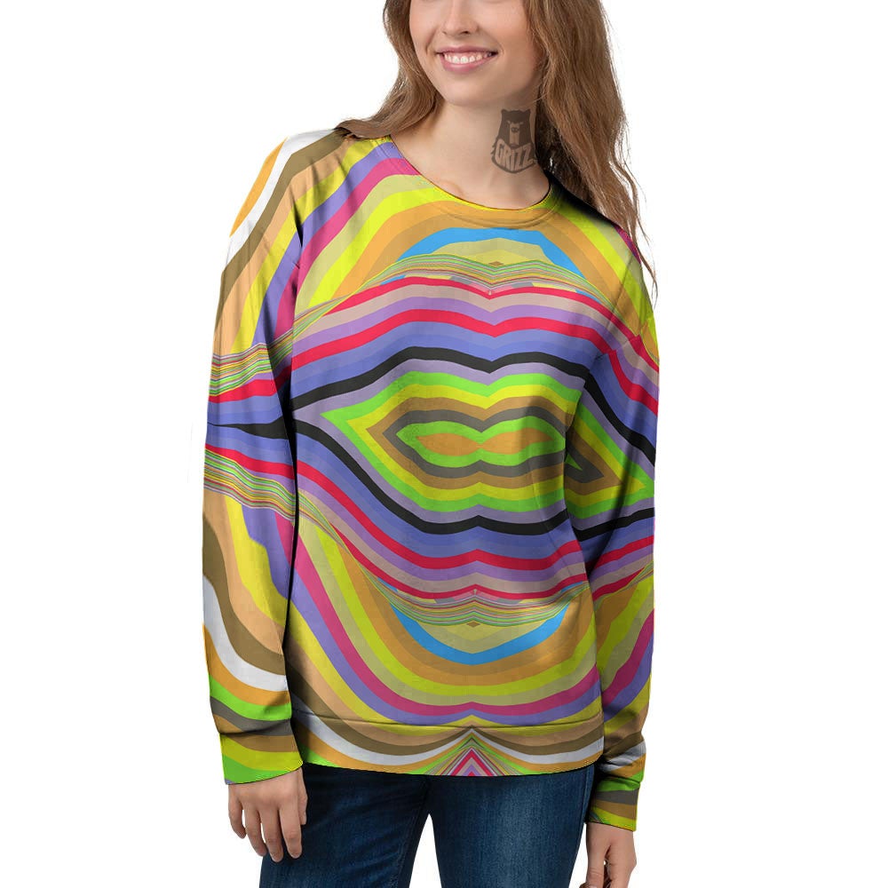 Rave Rainbow Print Pattern Women's Sweatshirt-grizzshop