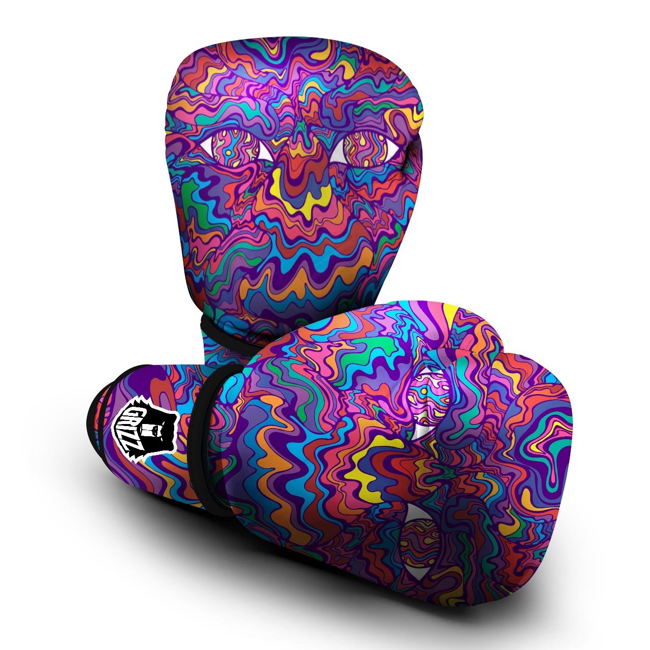 Rave Trippy Print Boxing Gloves-grizzshop