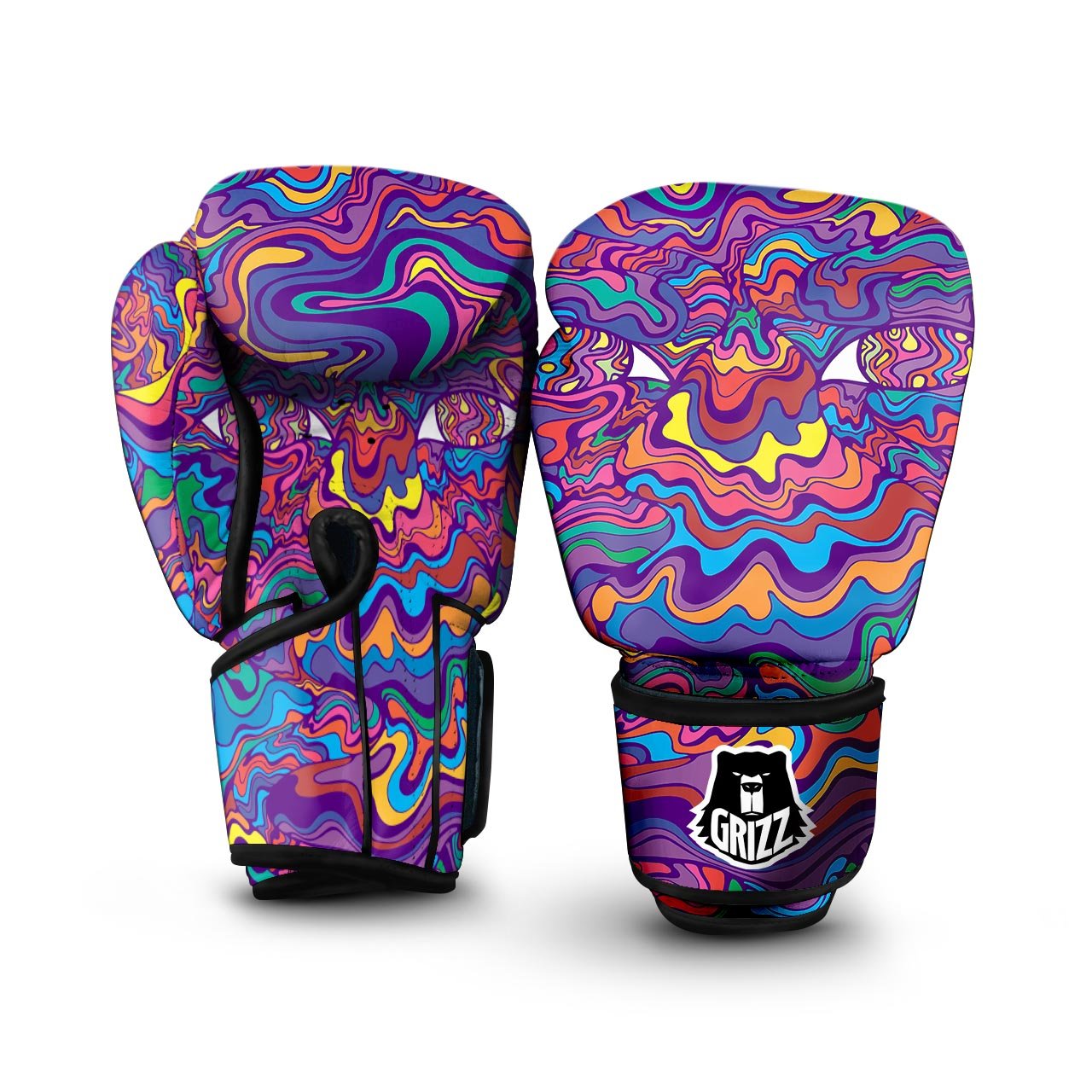 Rave Trippy Print Boxing Gloves-grizzshop