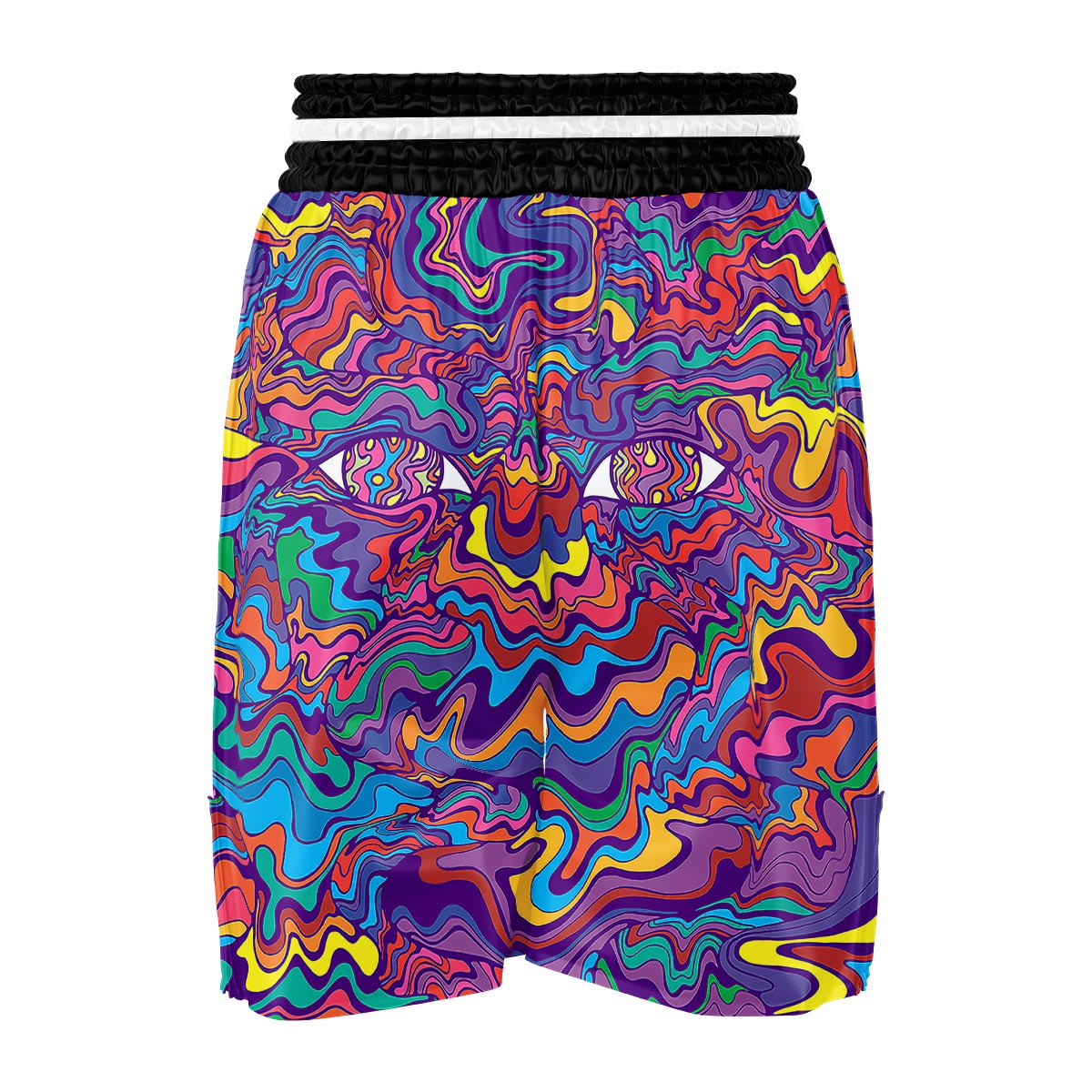 Rave Trippy Print Boxing Shorts-grizzshop