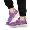 Rave Trippy Print White Athletic Shoes-grizzshop