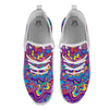 Rave Trippy Print White Athletic Shoes-grizzshop