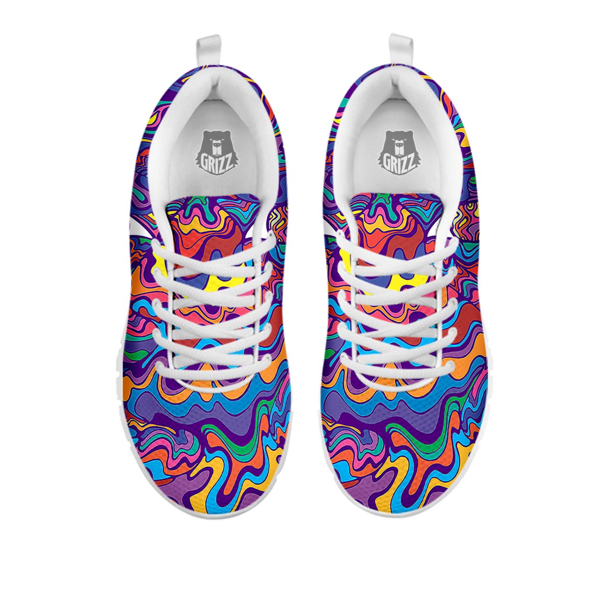 Rave Trippy Print White Sneaker-grizzshop