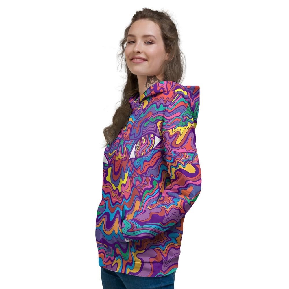 Rave Trippy Print Women's Hoodie-grizzshop