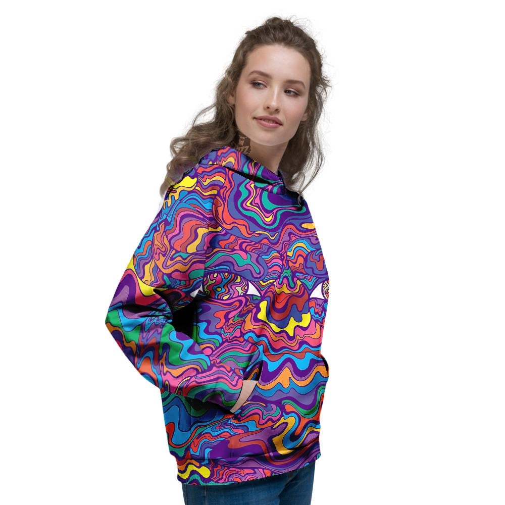 Rave Trippy Print Women's Hoodie-grizzshop