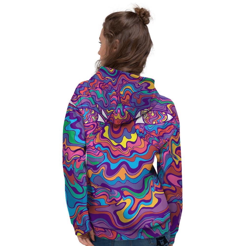 Rave Trippy Print Women's Hoodie-grizzshop