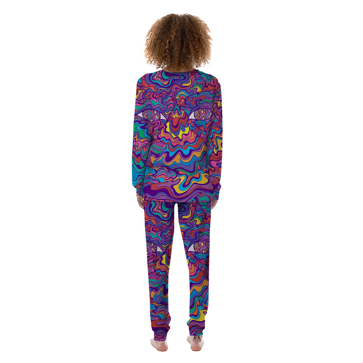 Rave Trippy Print Women's Pajamas-grizzshop