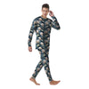 Raven Skull Print Pattern Men's Pajamas-grizzshop