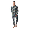 Raven Skull Print Pattern Men's Pajamas-grizzshop