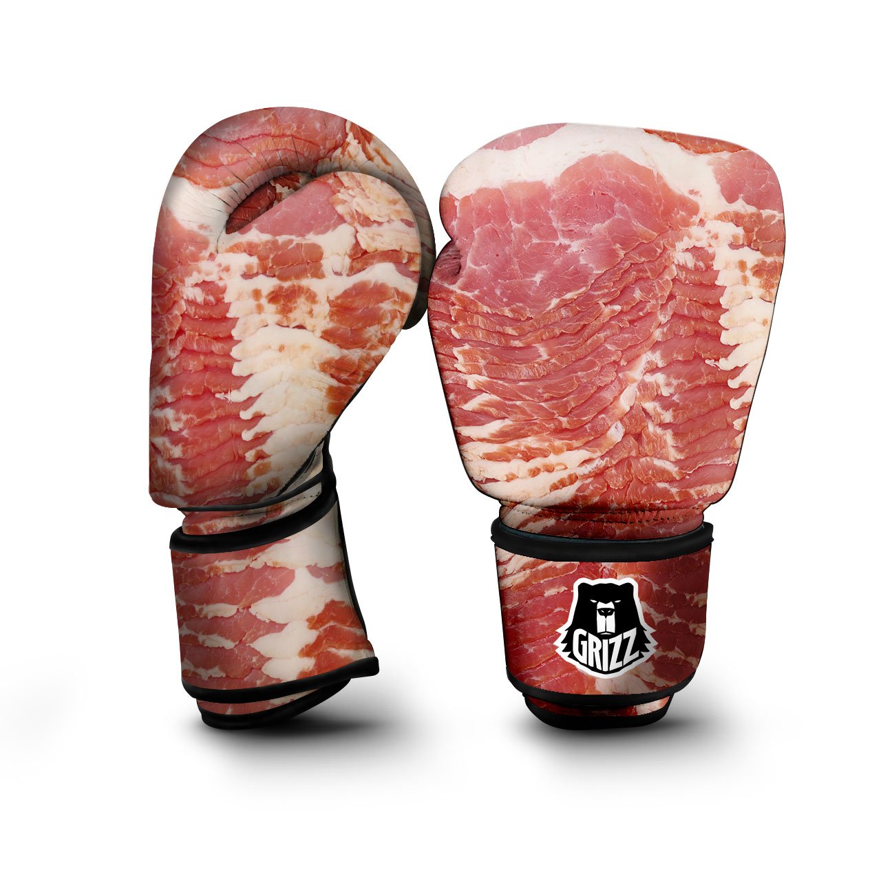 Raw Bacon Print Boxing Gloves-grizzshop