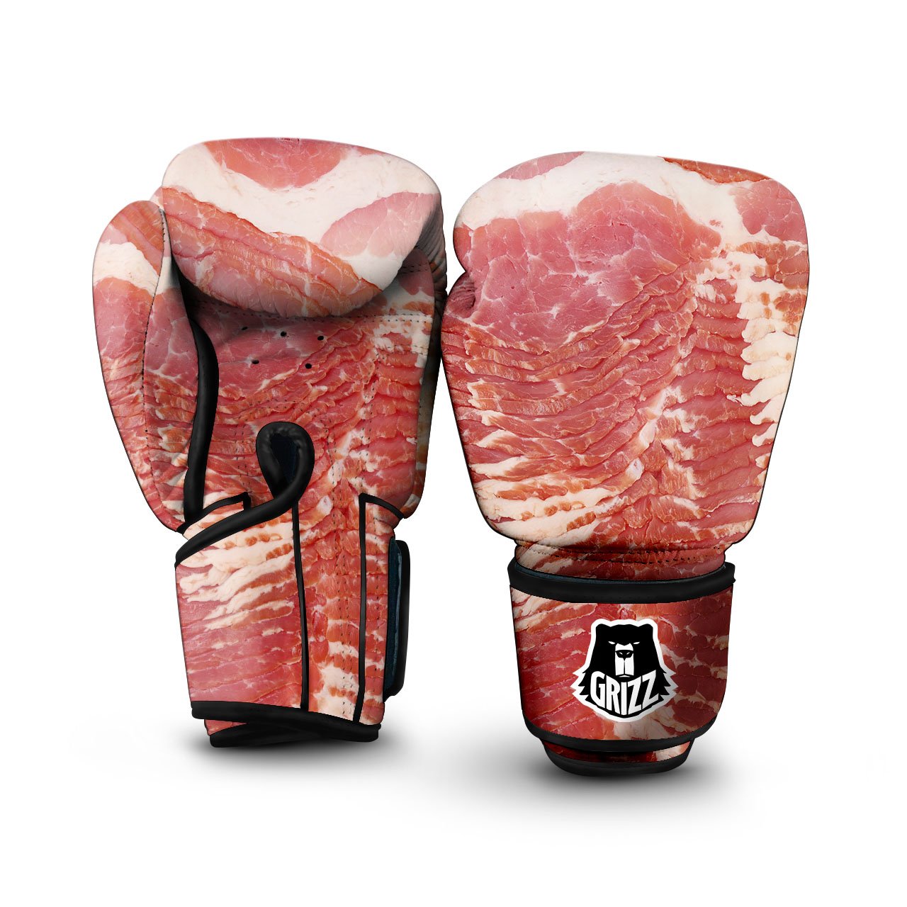 Raw Bacon Print Boxing Gloves-grizzshop
