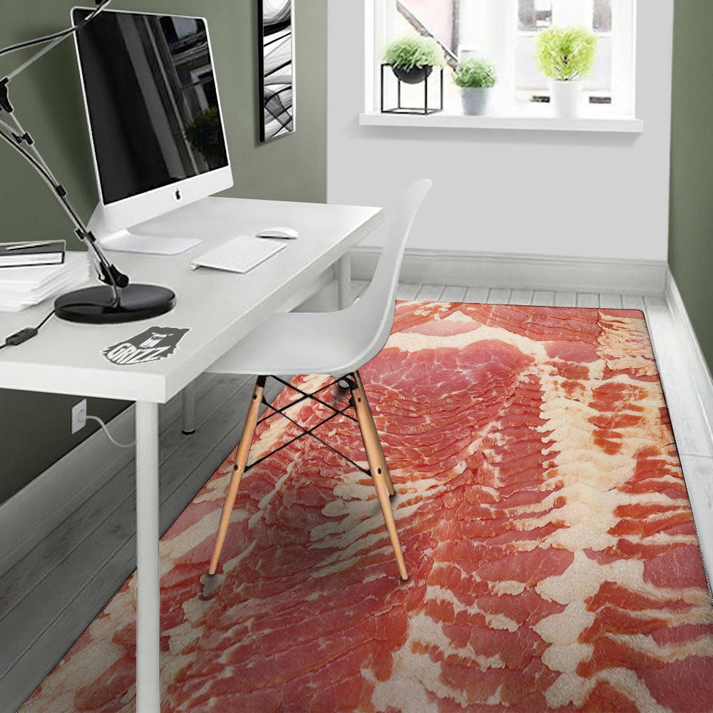 Raw Bacon Print Floor Mat-grizzshop