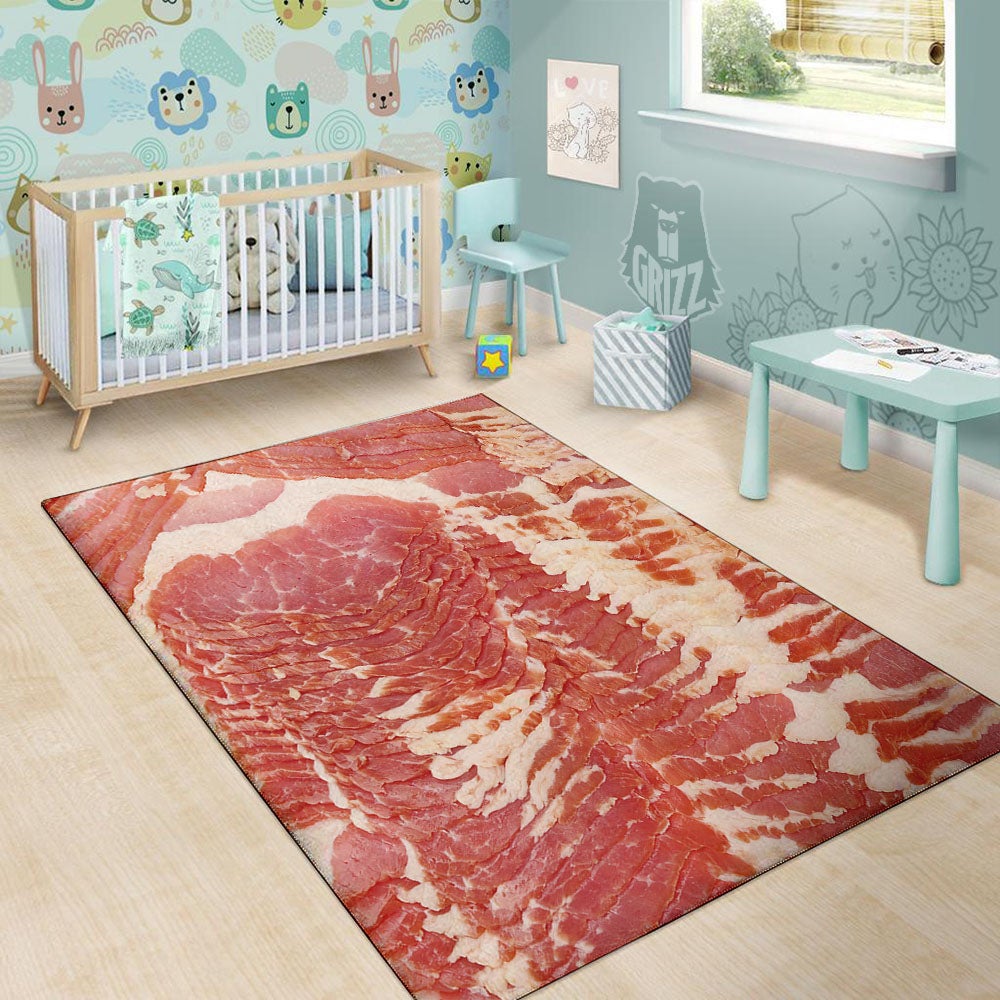 Raw Bacon Print Floor Mat-grizzshop