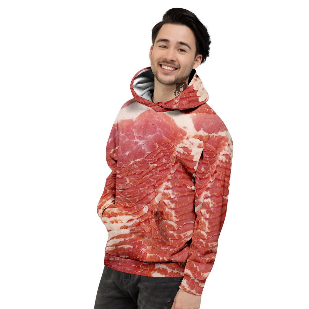 Raw Bacon Print Men's Hoodie-grizzshop