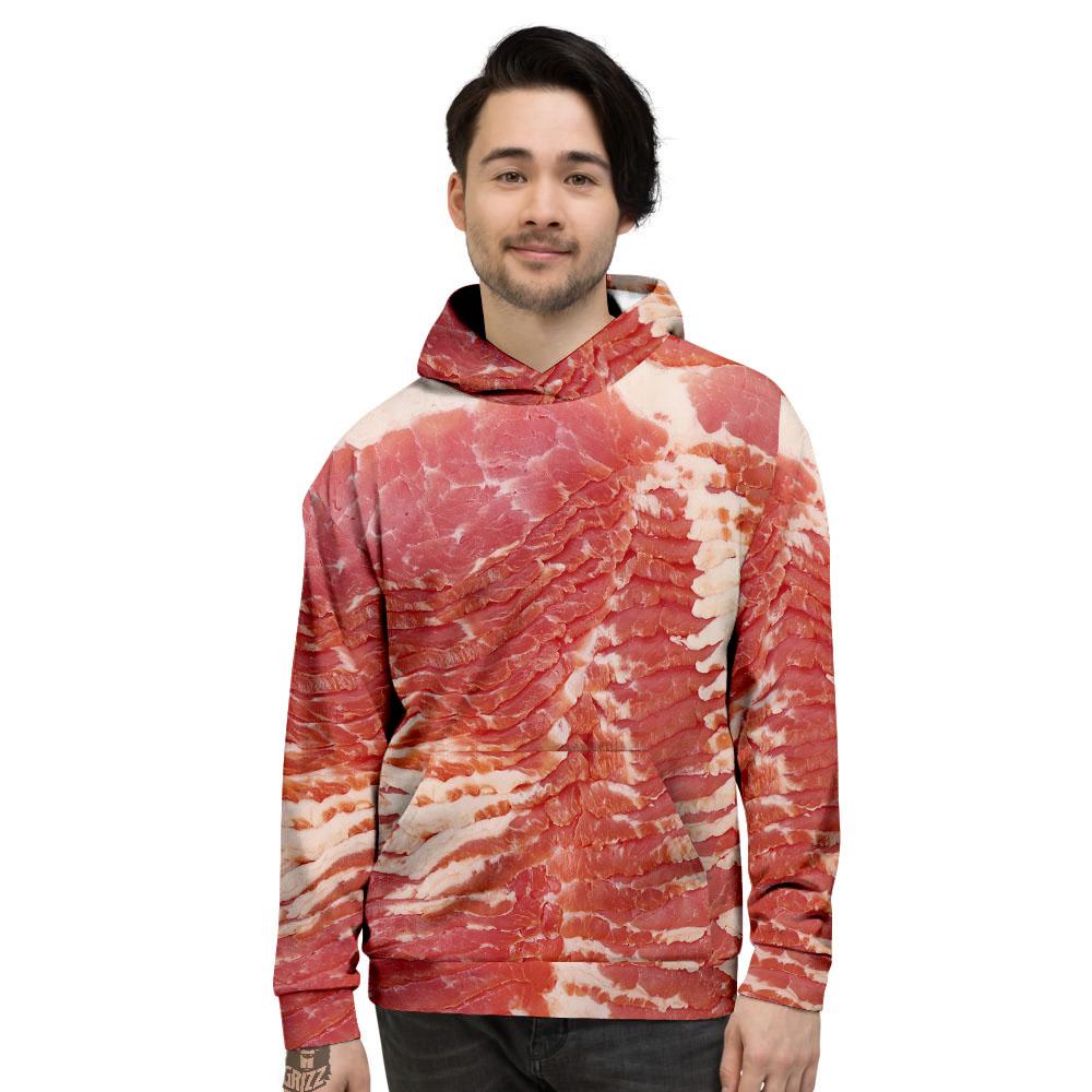 Raw Bacon Print Men's Hoodie-grizzshop