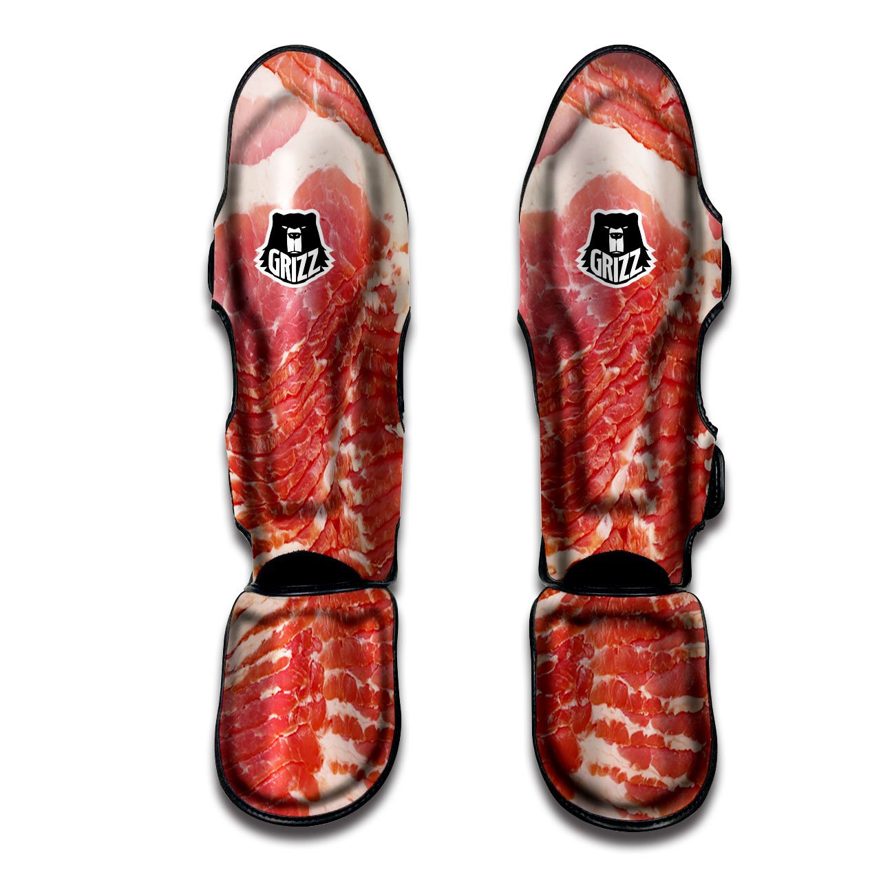 Raw Bacon Print Muay Thai Shin Guards-grizzshop