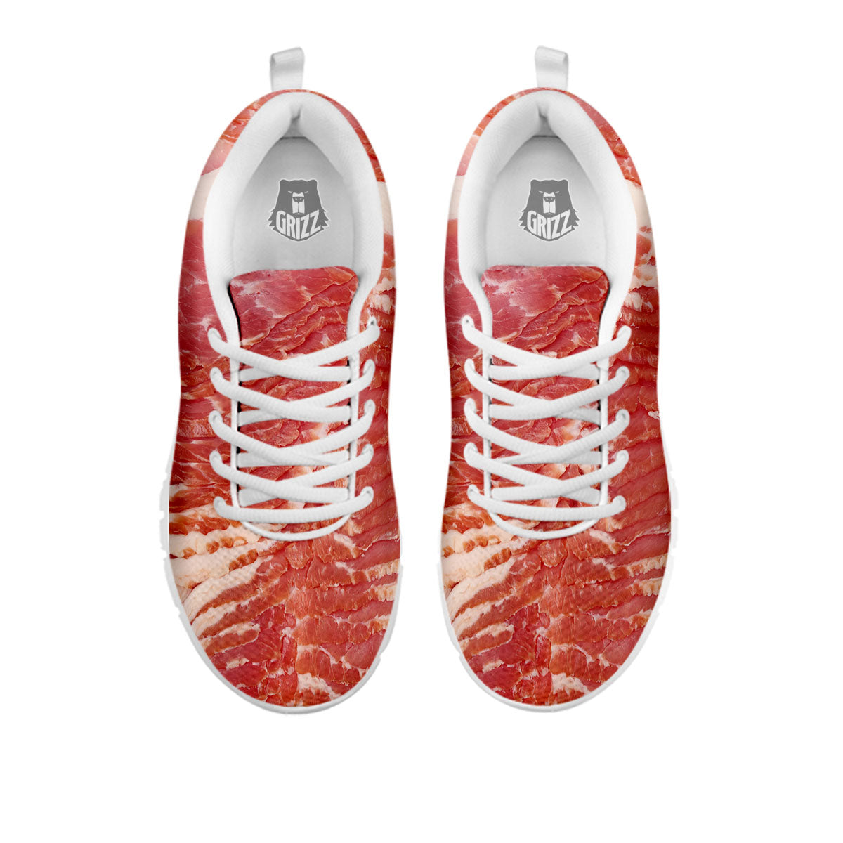 Raw Bacon Print White Sneaker-grizzshop
