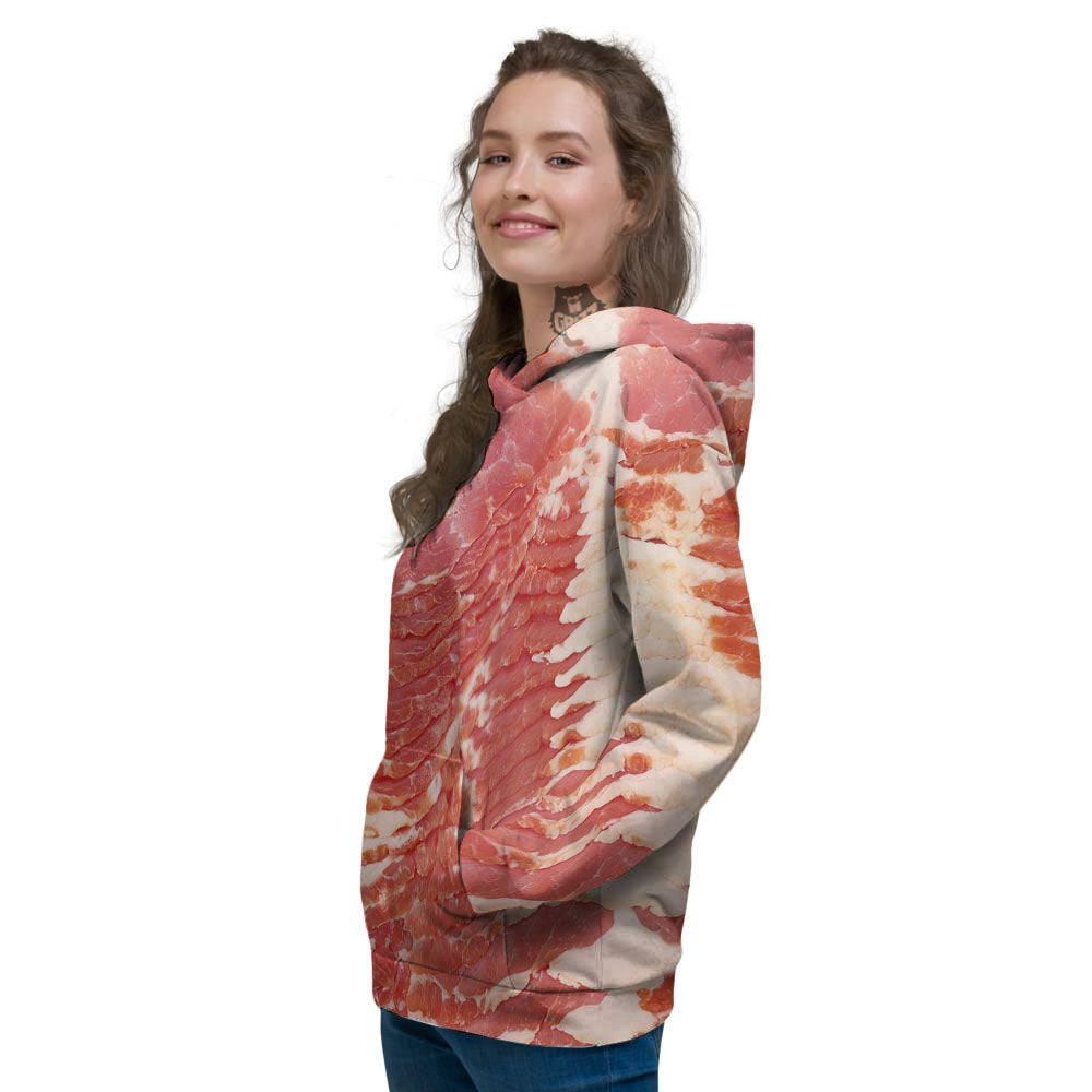Raw Bacon Print Women's Hoodie-grizzshop