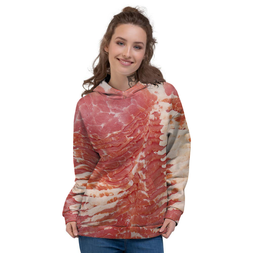 Raw Bacon Print Women's Hoodie-grizzshop