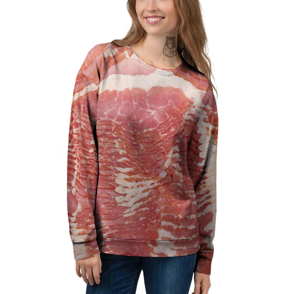 Raw Bacon Print Women's Sweatshirt-grizzshop