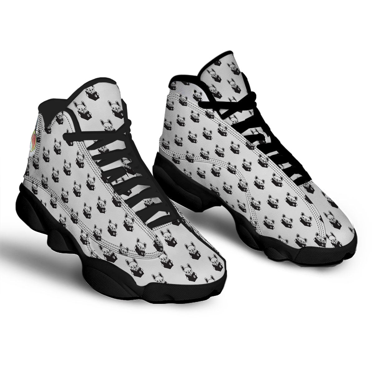 Reading Book French Bulldog Print Black Basketball Shoes-grizzshop