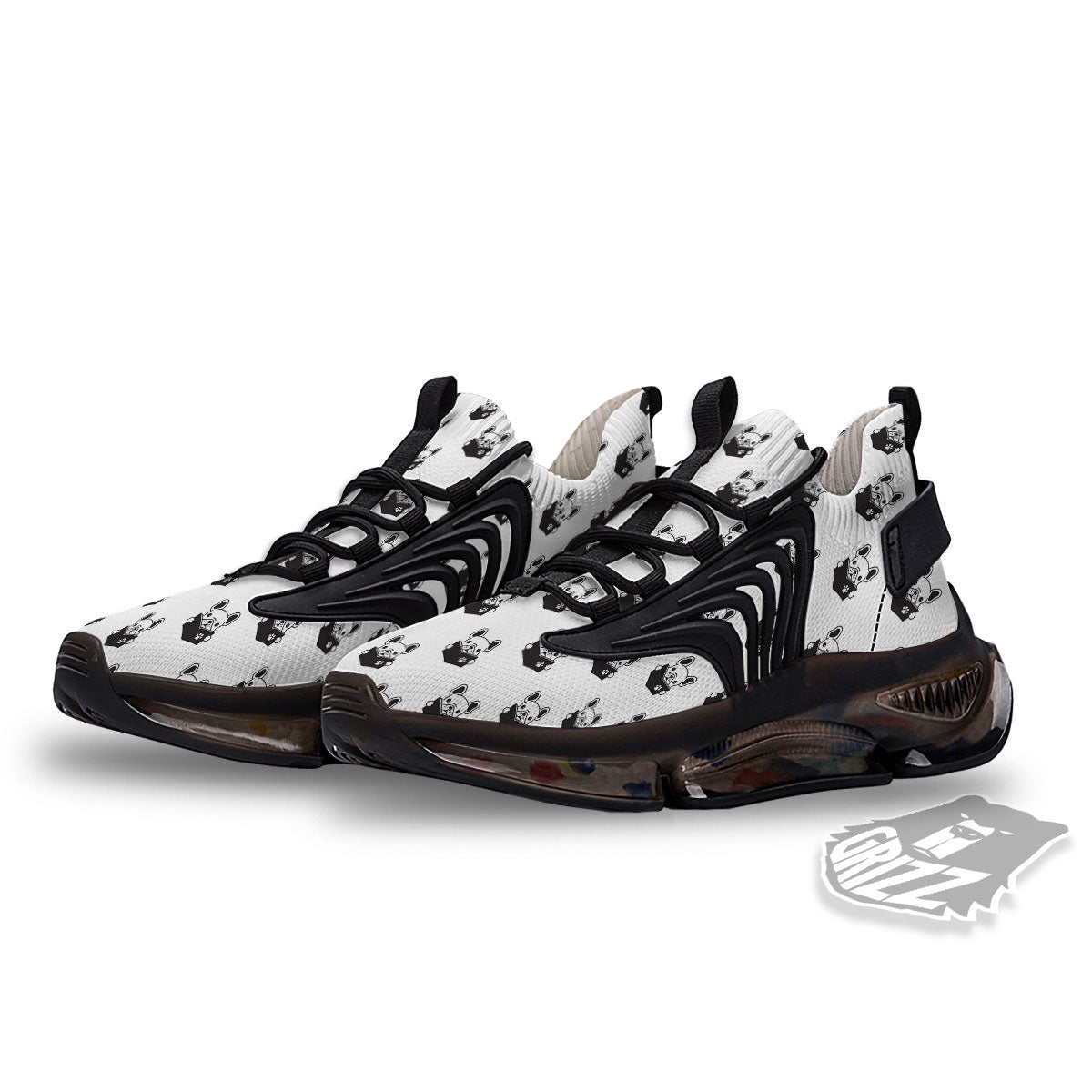 Reading Book French Bulldog Print Black Gym Shoes-grizzshop