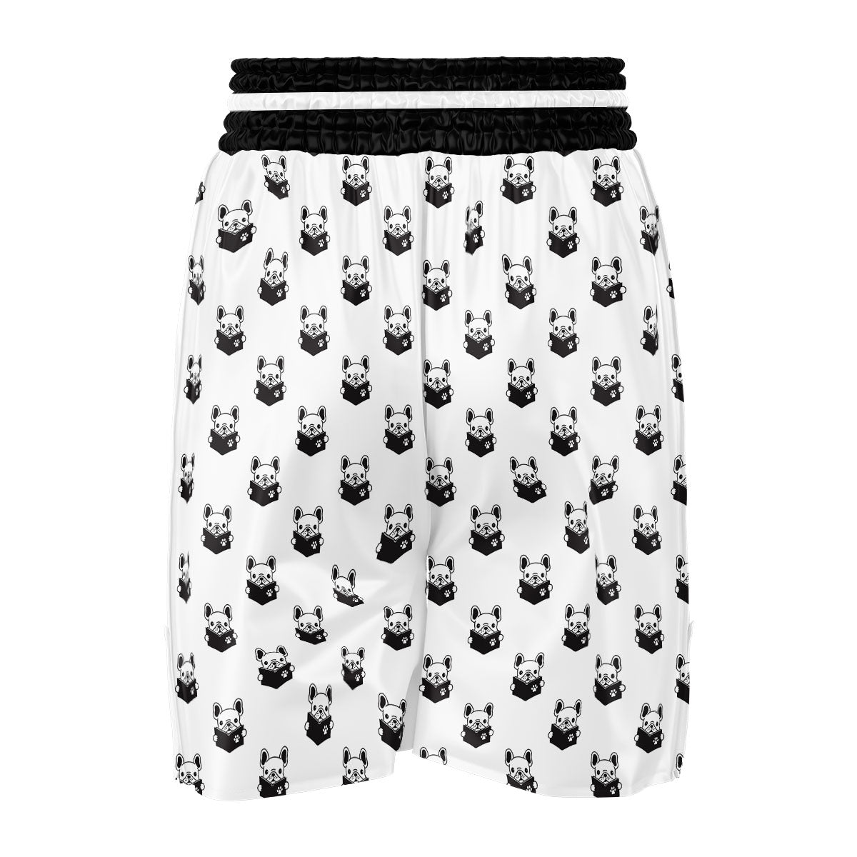 Reading Book French Bulldog Print Boxing Shorts-grizzshop
