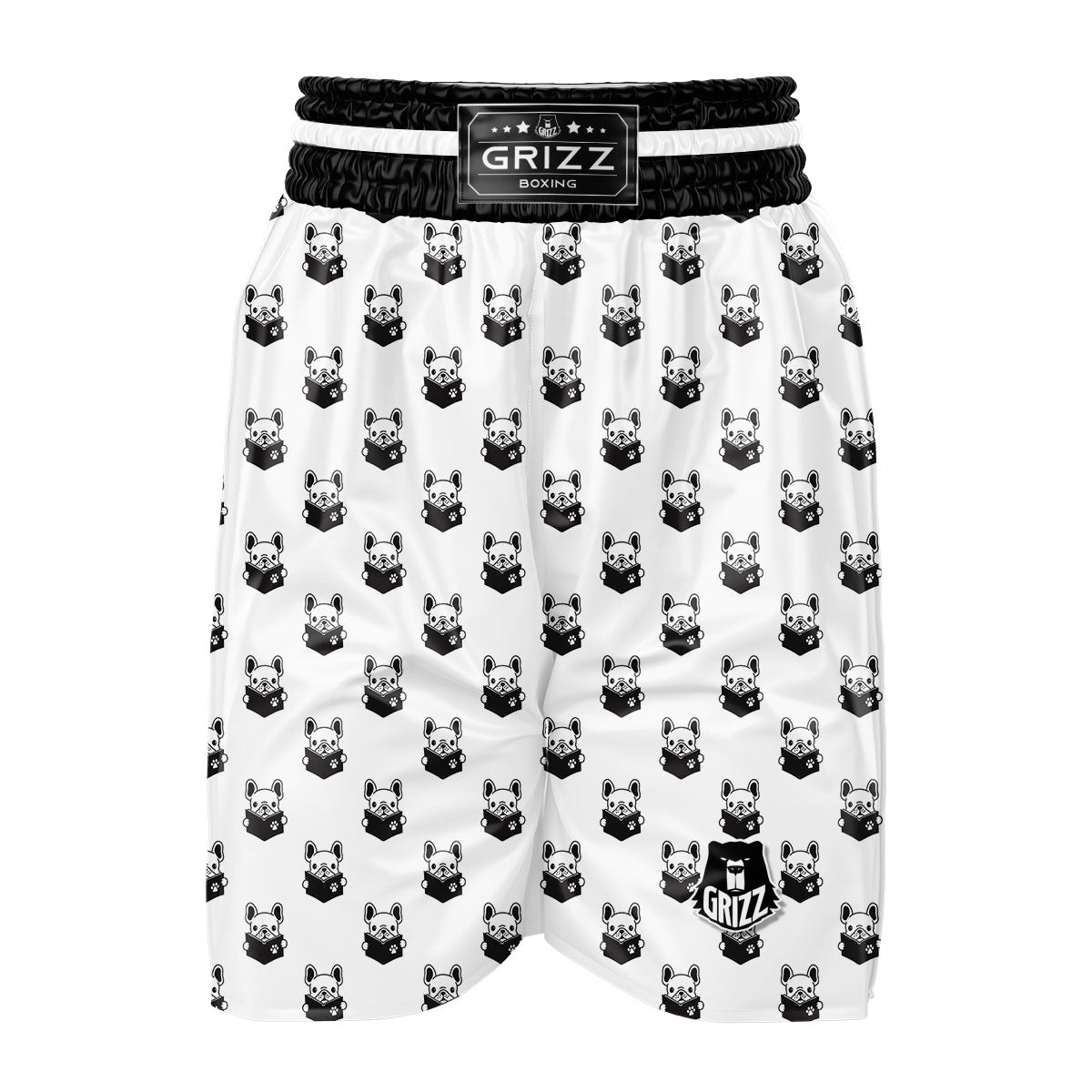 Reading Book French Bulldog Print Boxing Shorts-grizzshop