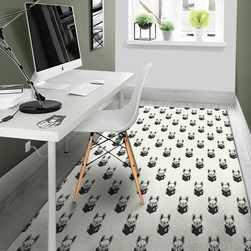 Reading Book French Bulldog Print Floor Mat-grizzshop