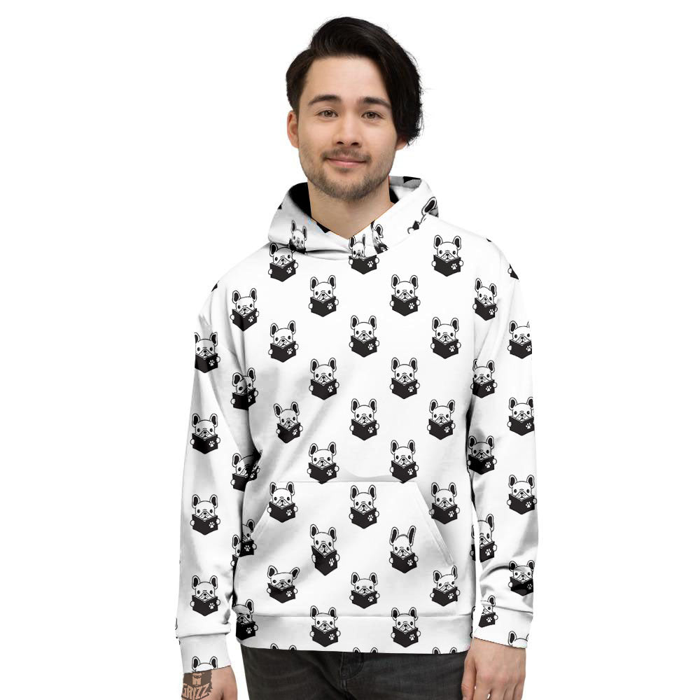 Reading Book French Bulldog Print Men's Hoodie-grizzshop