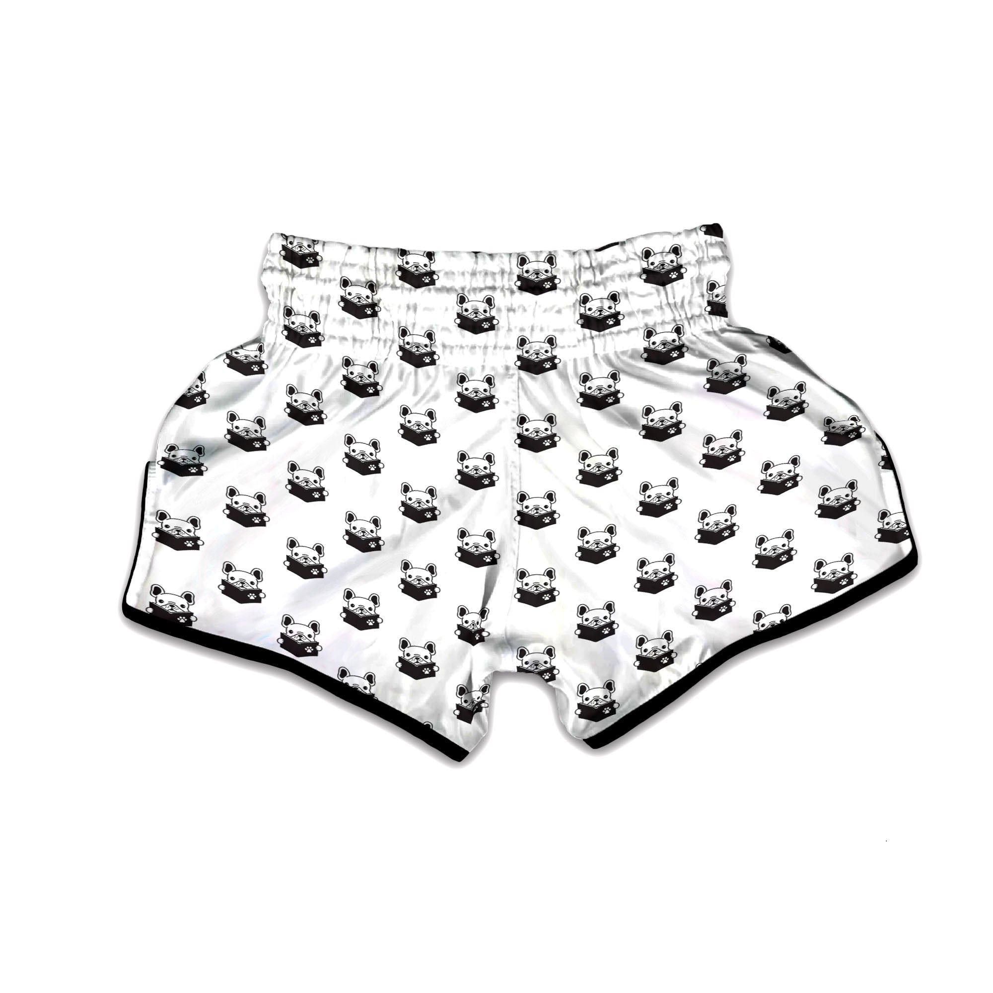 Reading Book French Bulldog Print Muay Thai Boxing Shorts-grizzshop