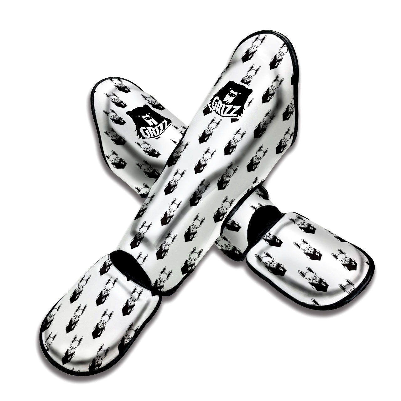 Reading Book French Bulldog Print Muay Thai Shin Guards-grizzshop