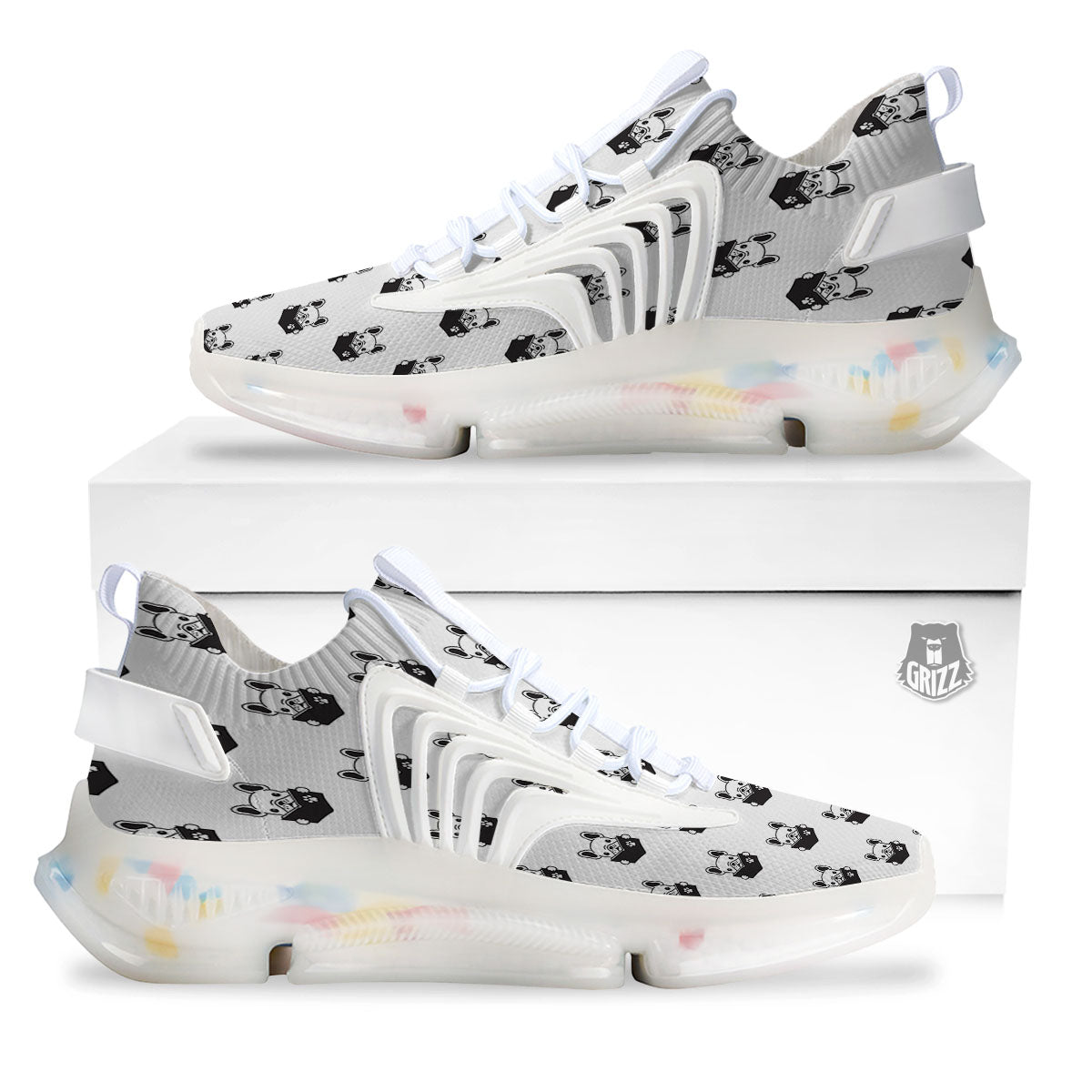 Reading Book French Bulldog Print White Gym Shoes-grizzshop