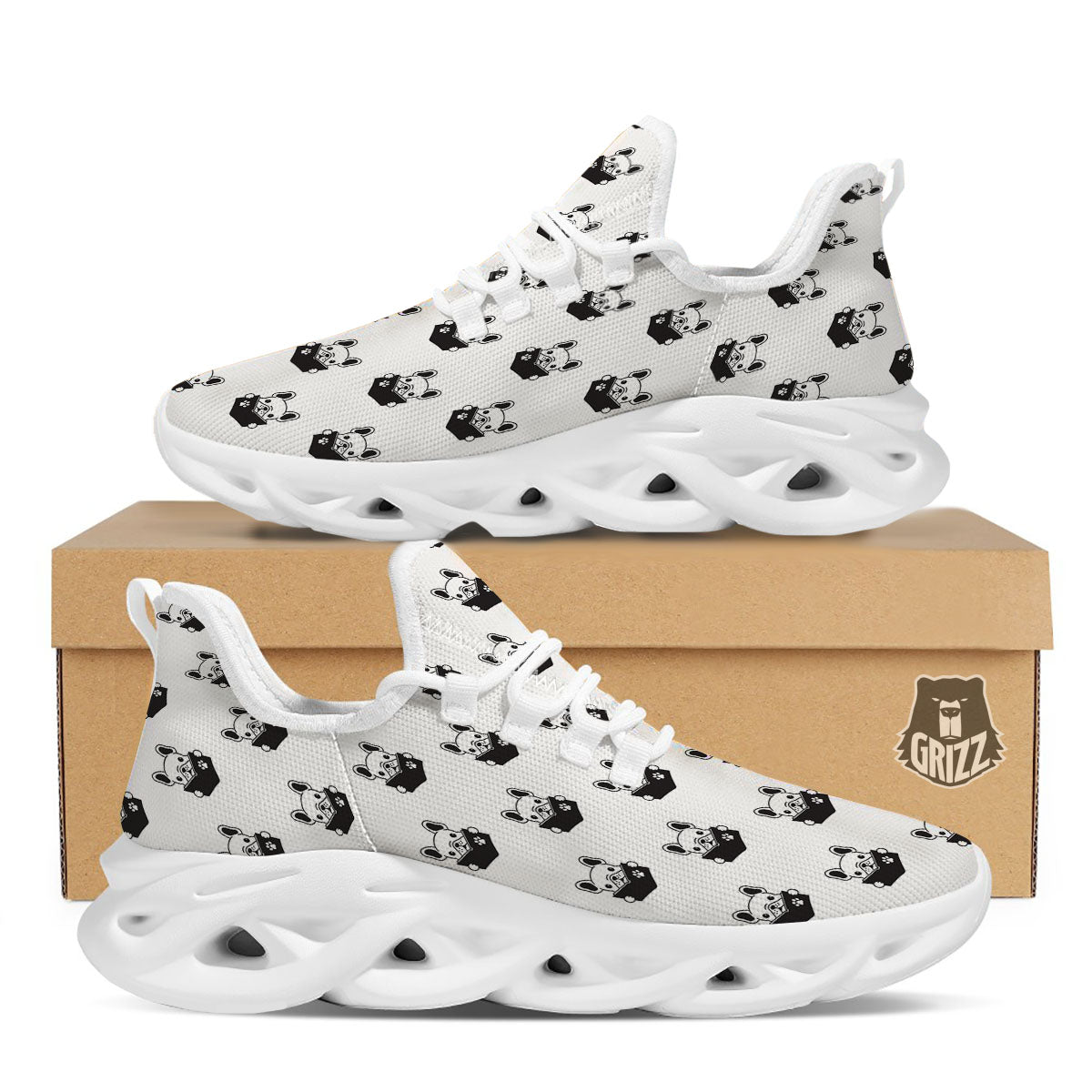 Reading Book French Bulldog Print White Running Shoes-grizzshop
