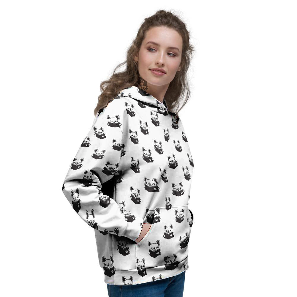 Reading Book French Bulldog Print Women's Hoodie-grizzshop