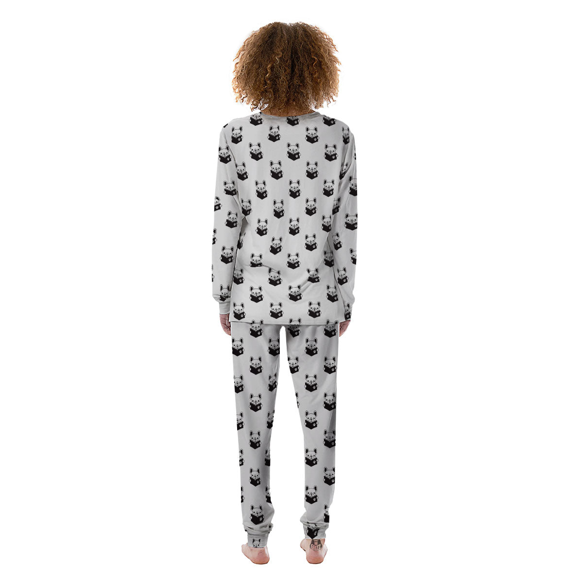 Reading Book French Bulldog Print Women's Pajamas-grizzshop