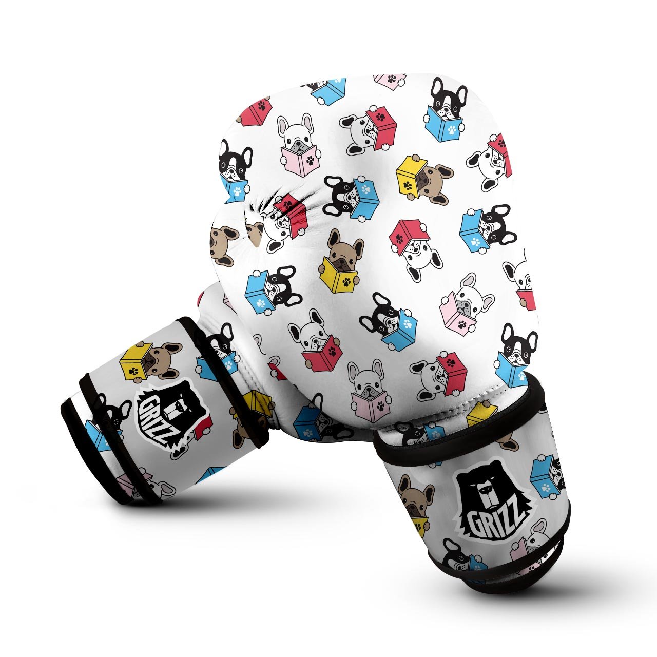 Reading Book Polar Bear Print Pattern Boxing Gloves-grizzshop