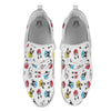 Reading Book Polar Bear Print Pattern White Athletic Shoes-grizzshop