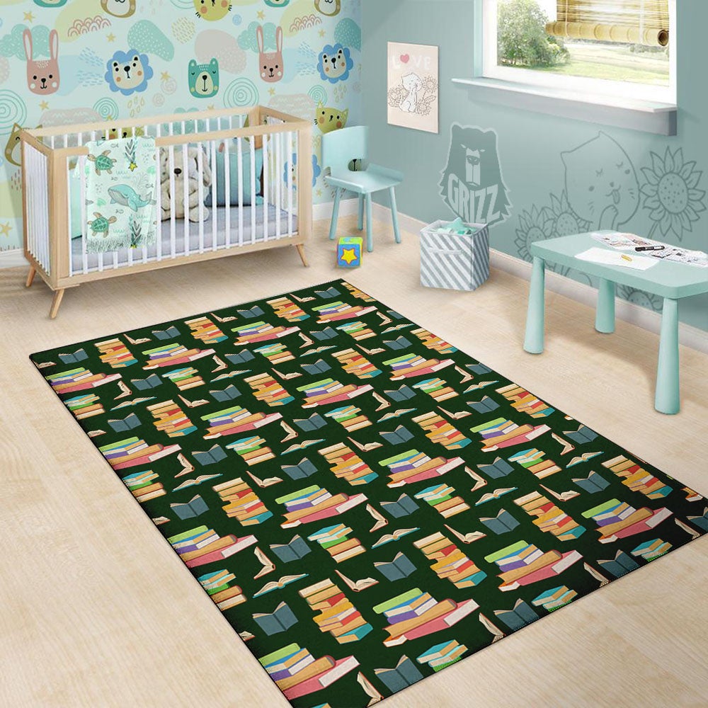 Reading Books Pile Print Pattern Floor Mat-grizzshop