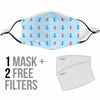 Red Anchor Nautical Pattern Print Face Mask-grizzshop